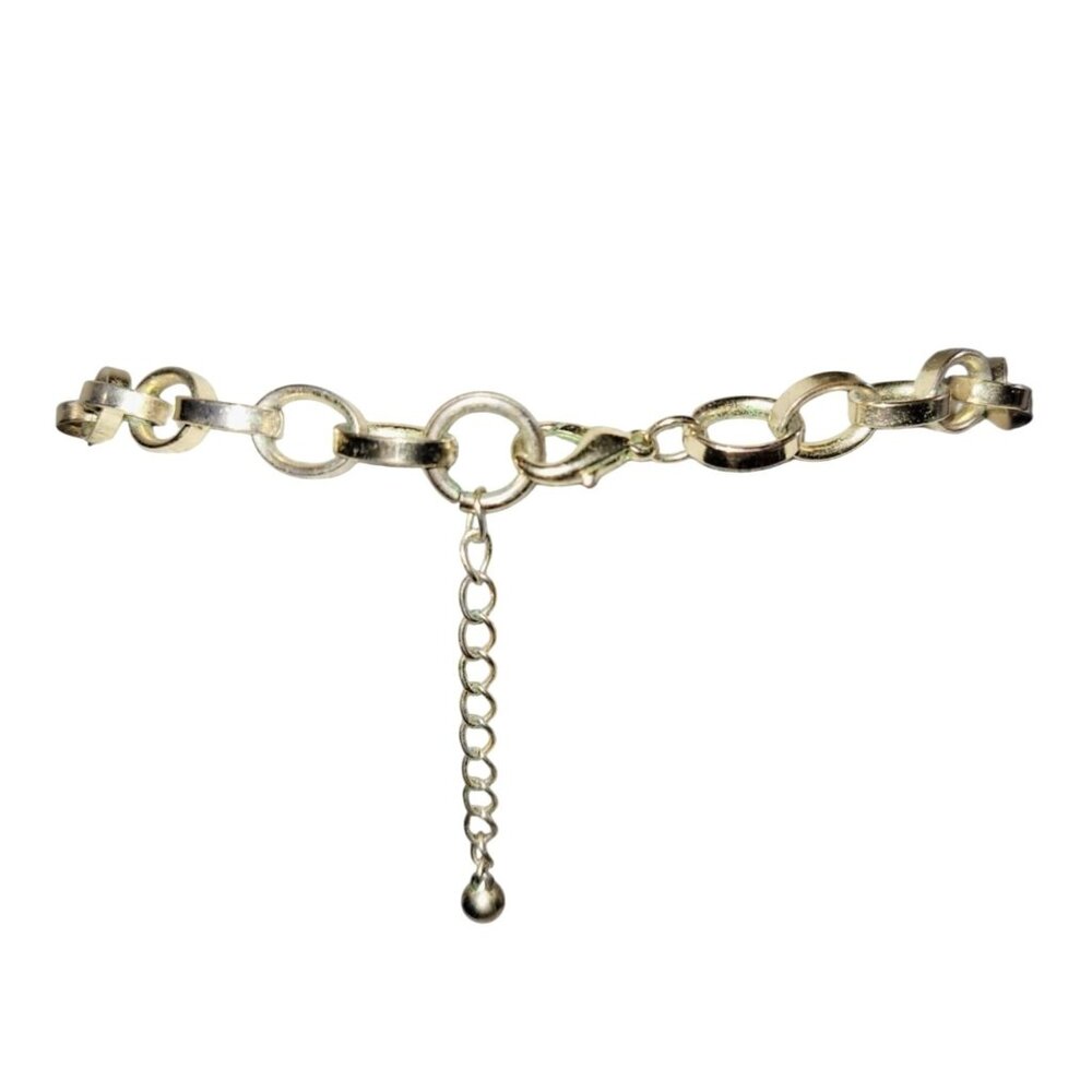 Vintage Necklace Black Yellow and Cream Lucite Cobblestone Style Gold Tone Chain - Picture 4 of 6